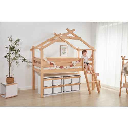 Kids loft bed with tent deals